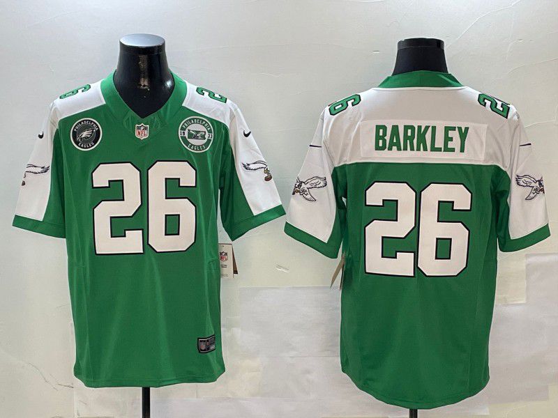 Men Philadelphia Eagles #26 Barkley Green Thanksgiving three generations 2024 Nike Limited NFL Jersey style 3->philadelphia eagles->NFL Jersey